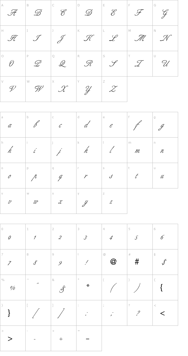 Character Map BestDB Normal Font
