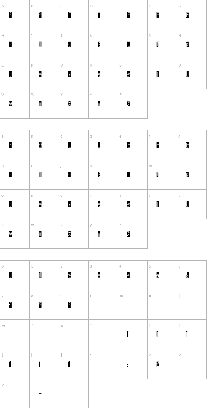 Character Map Beta Block Font