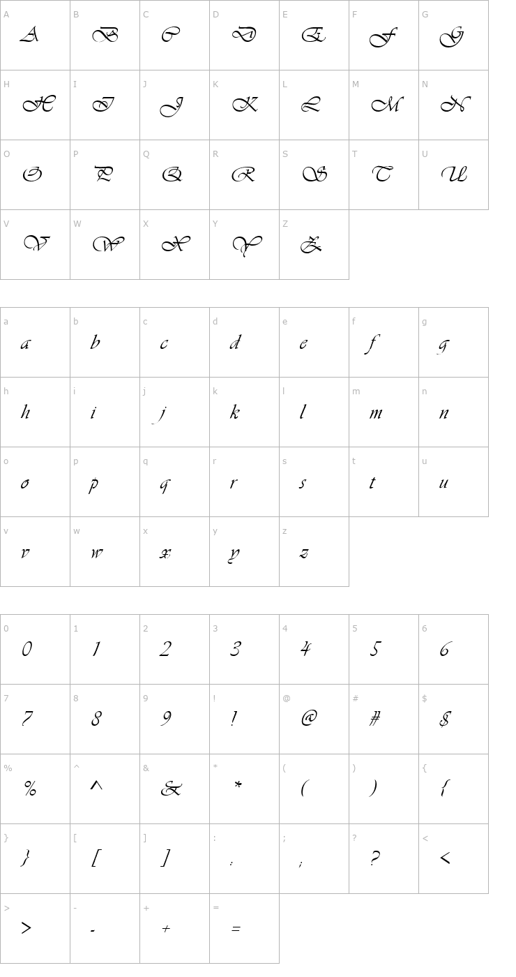 Character Map Better Off 1 Font
