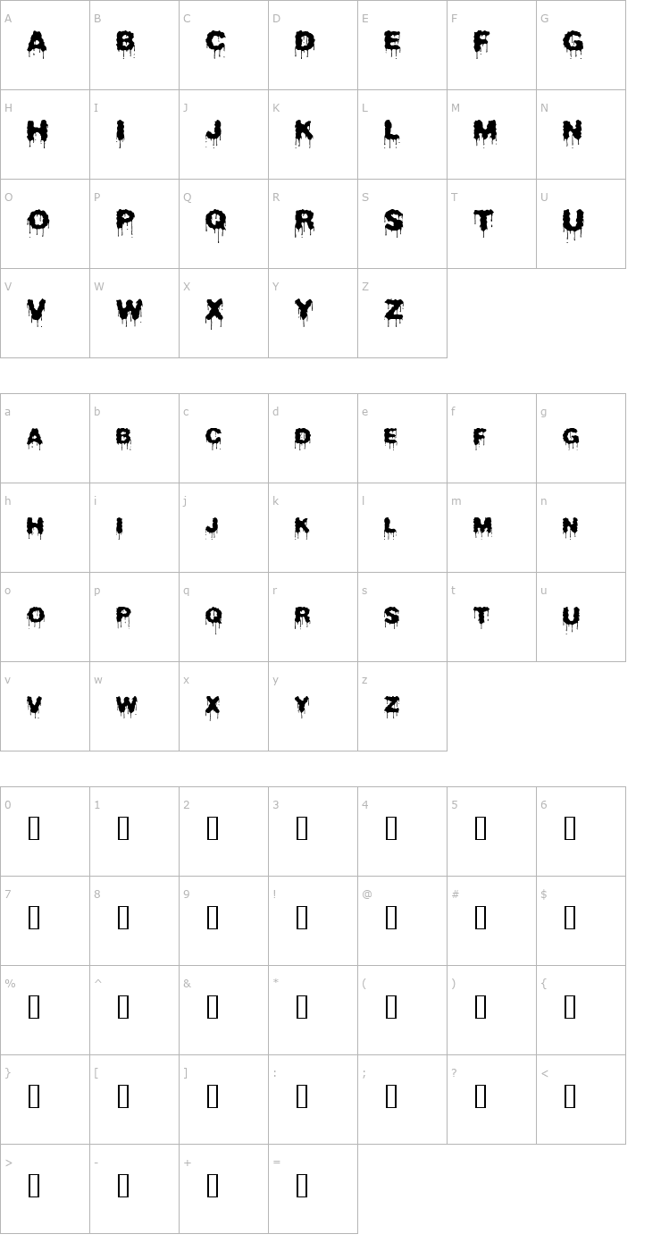 Character Map Beurk Font