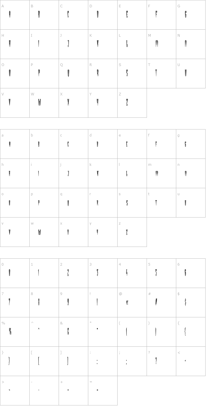 Character Map Bgirlfriend Font