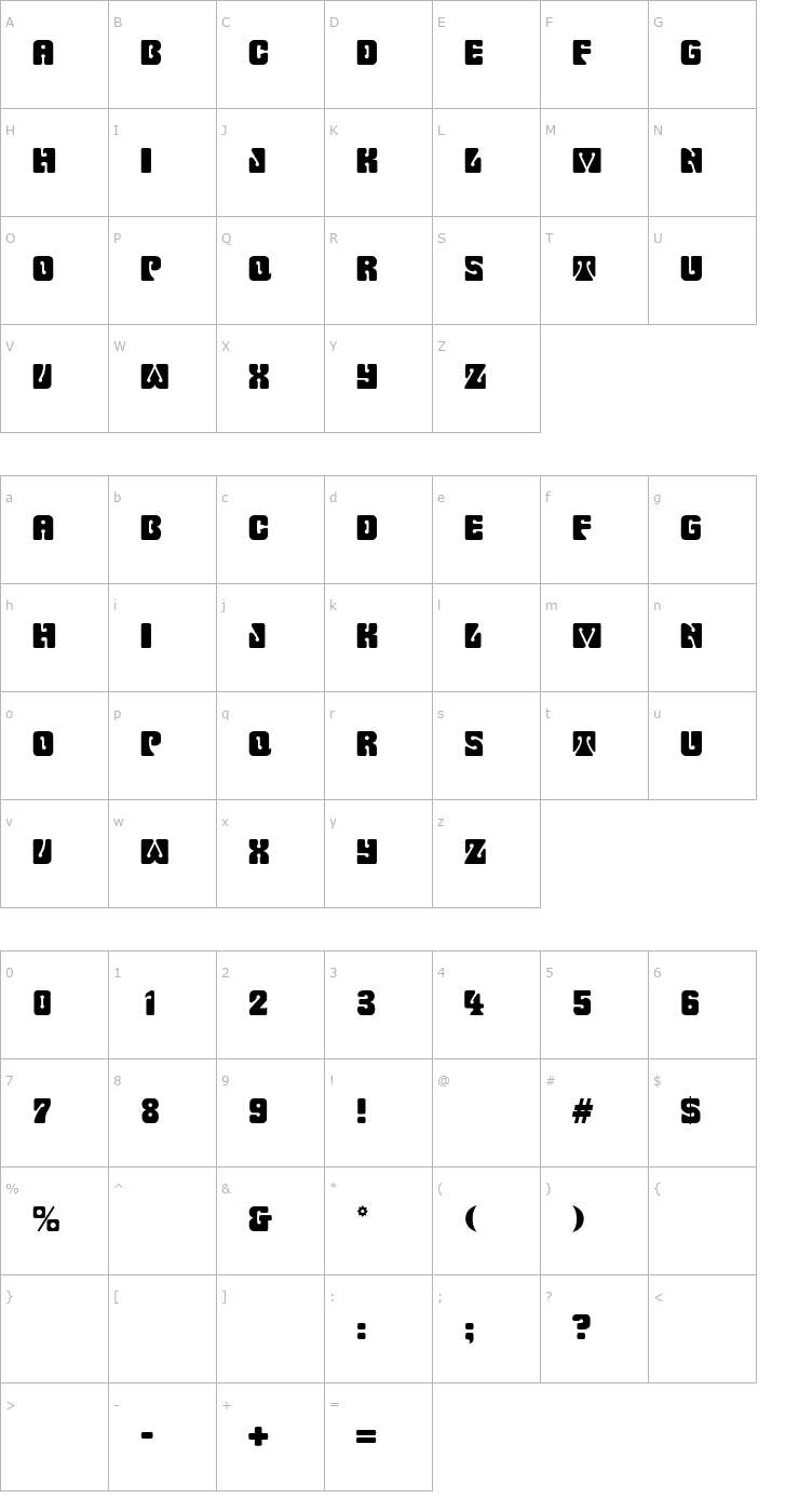 Character Map BiancaBecker Font