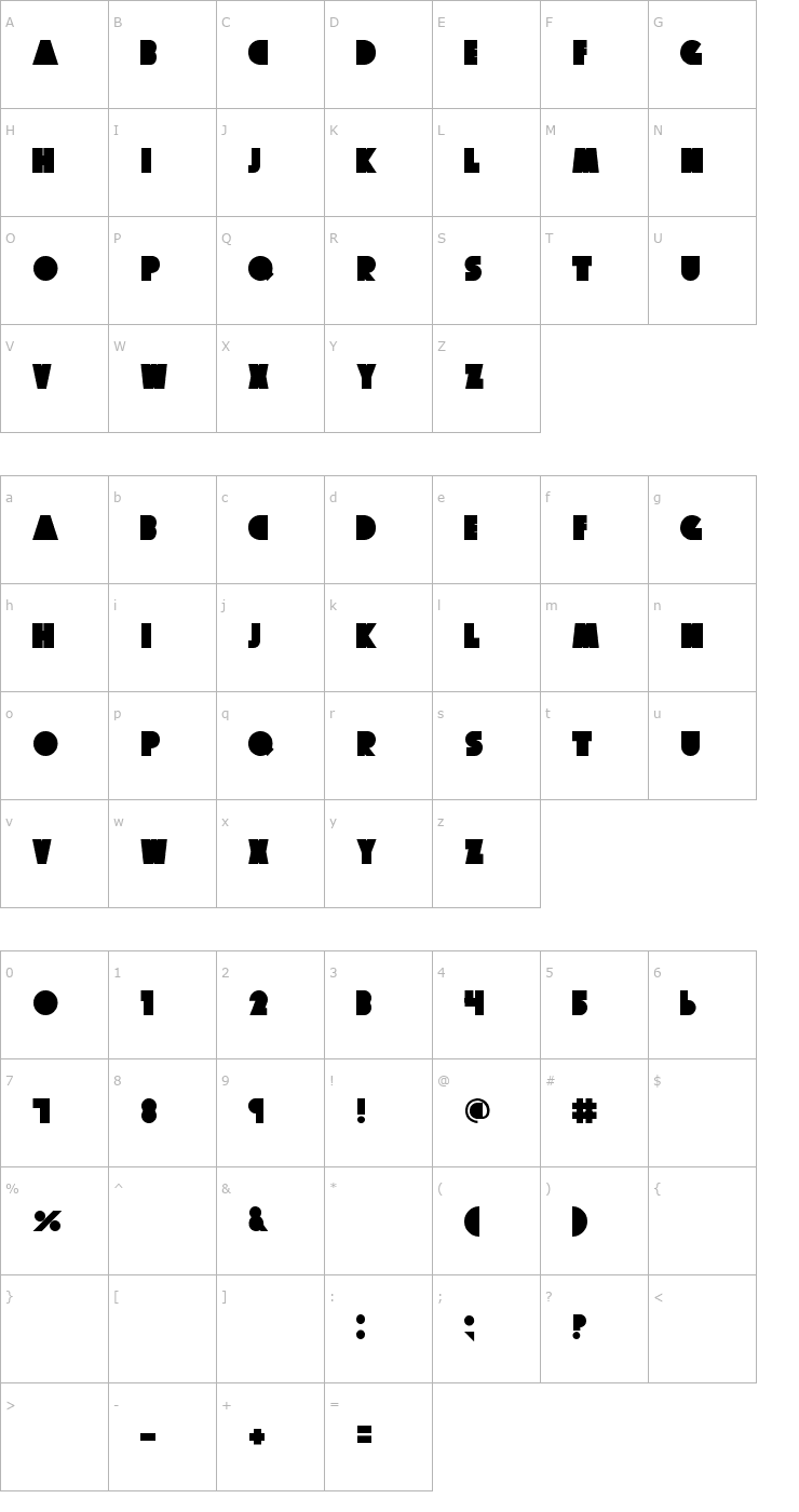 Character Map Big Fat Ugly Cow Font