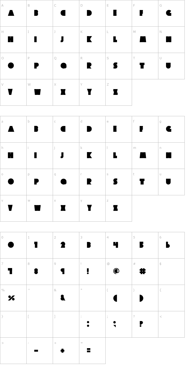 Character Map Big Fat Ugly Cow OTF Font
