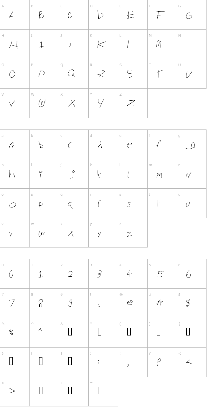 Character Map Big Log Font