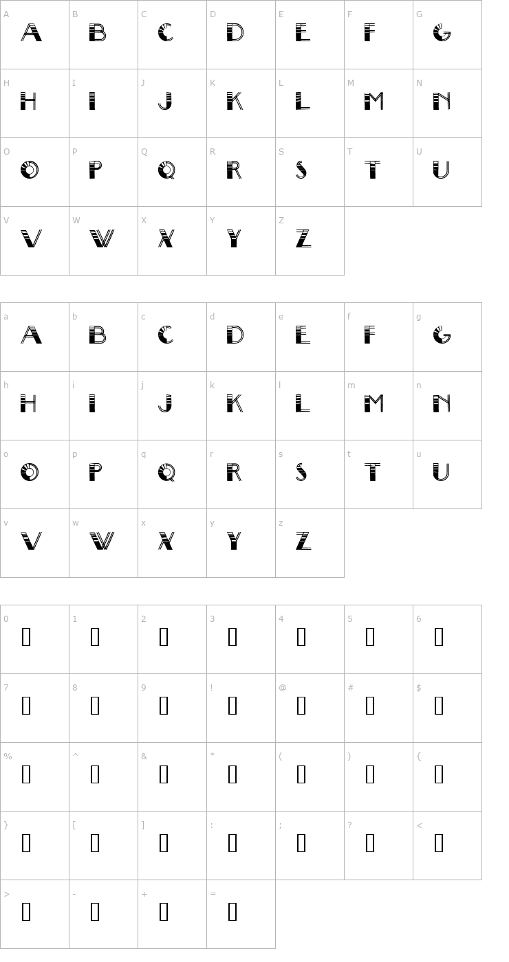 Character Map Big Lou Font