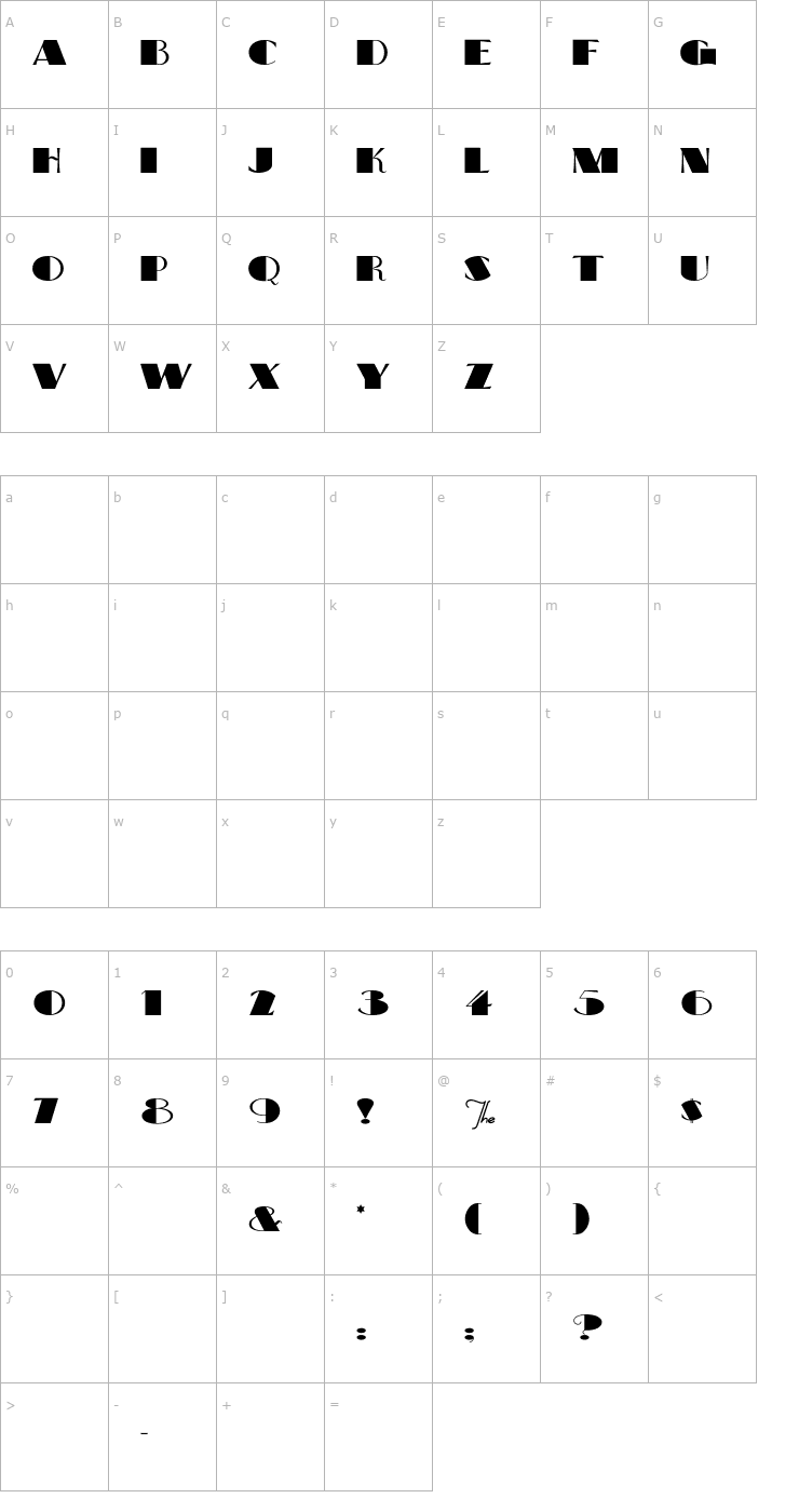 Character Map BigApple Font