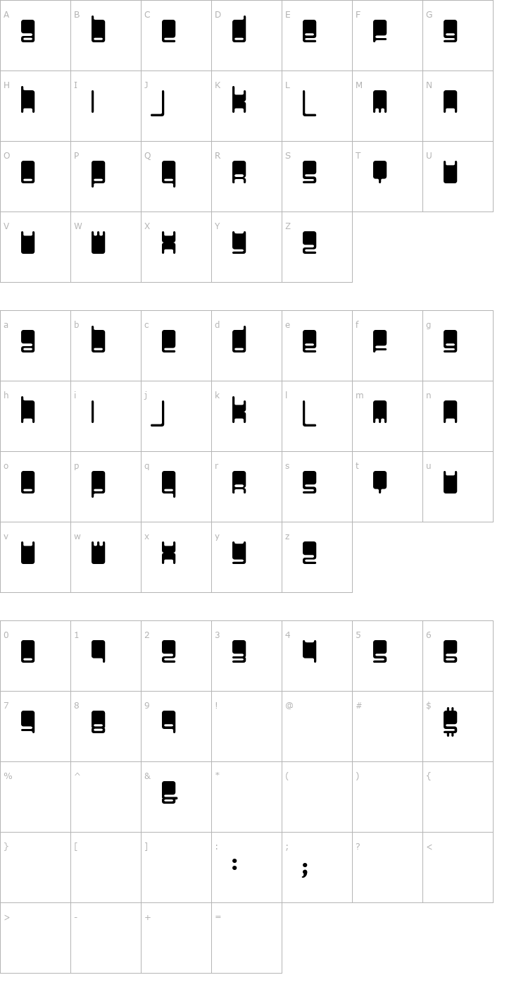 Character Map BigHeadMofo Font
