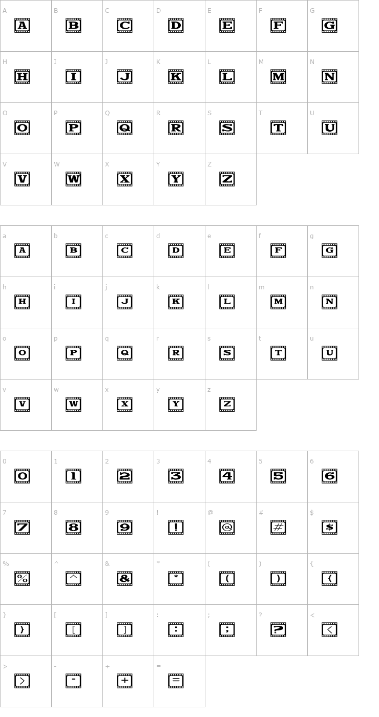 Character Map Bijou JL Font