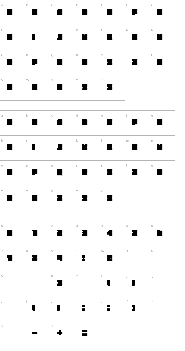 Character Map Bildhauer Kant Font