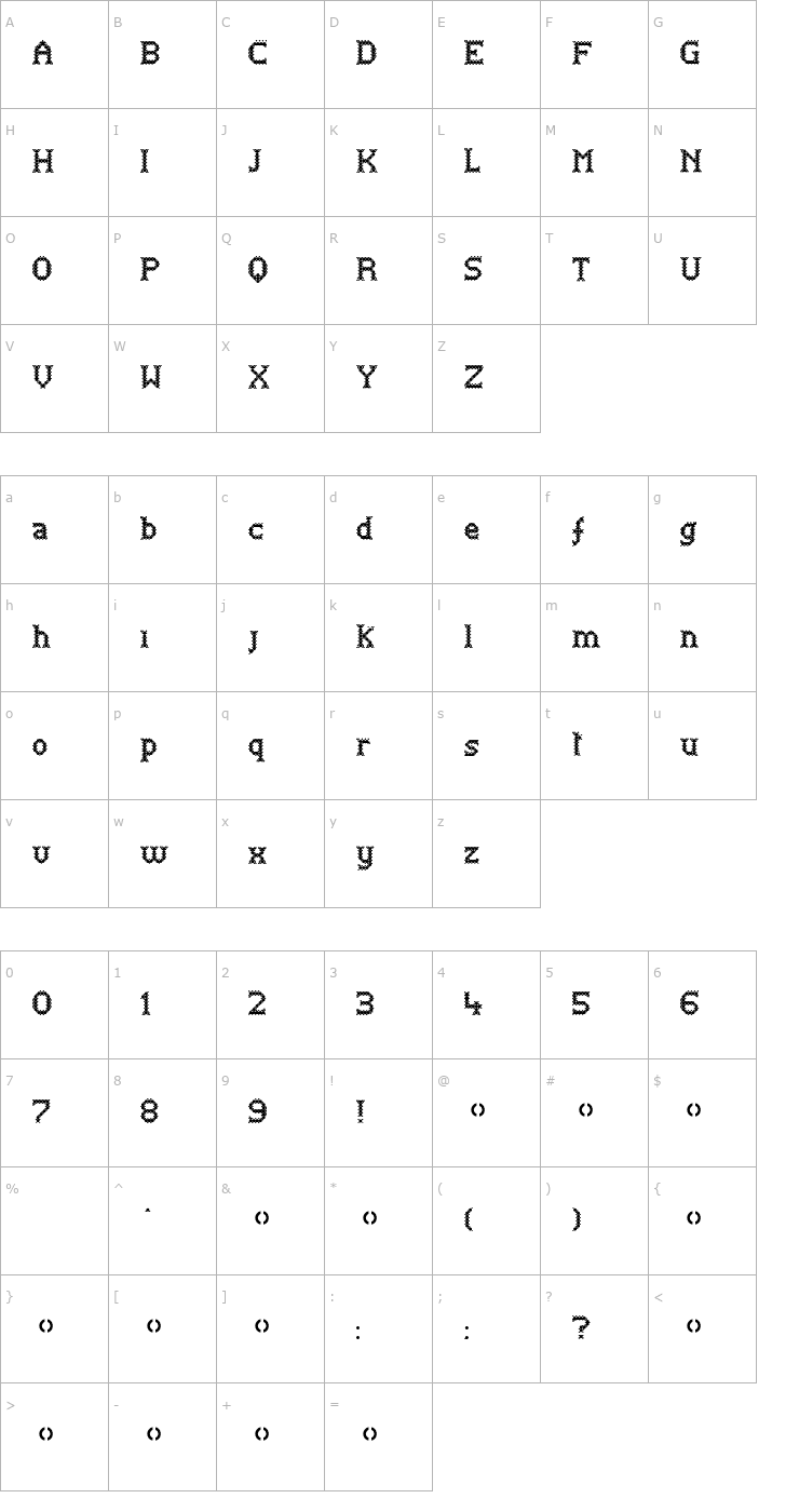 Character Map Billes Font