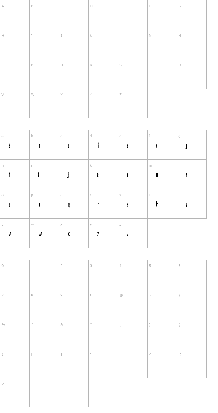 Character Map Biohazard Font