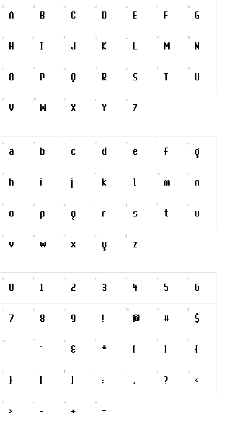 Character Map BionikaBlack Font