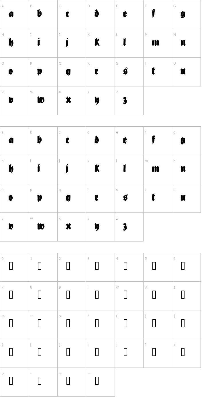 Character Map Bionique Font