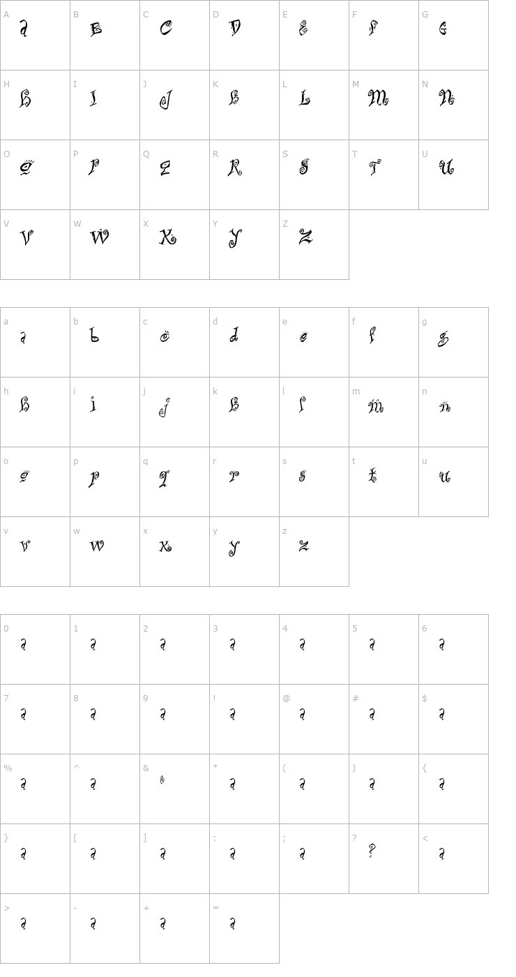 Character Map Bitchin Font