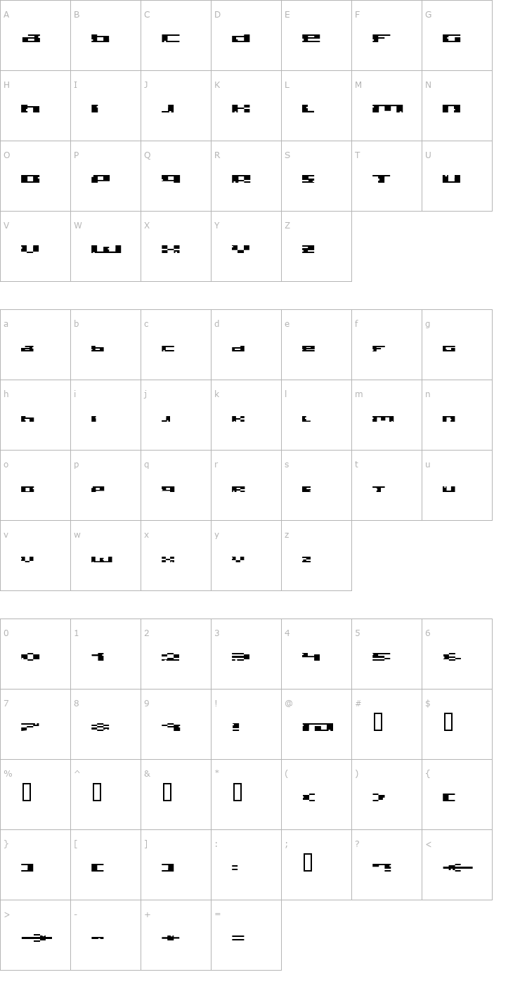Character Map Bite Font