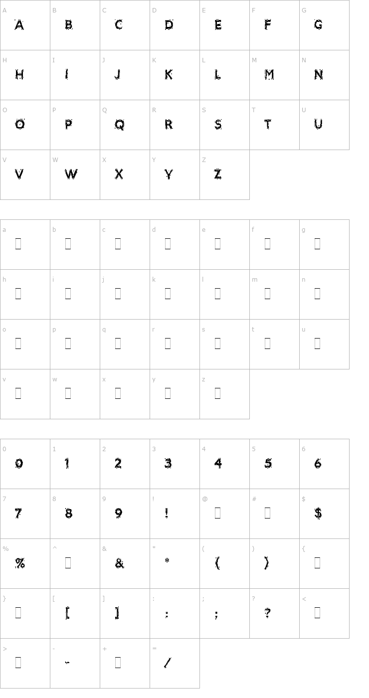 Character Map Bitmax LET Plain1.0 Font