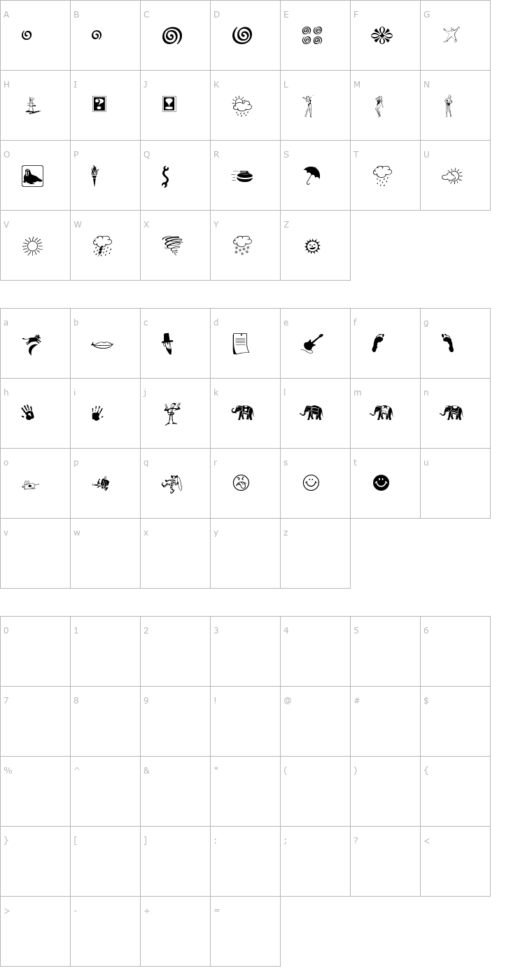 Character Map Bits Pics Font