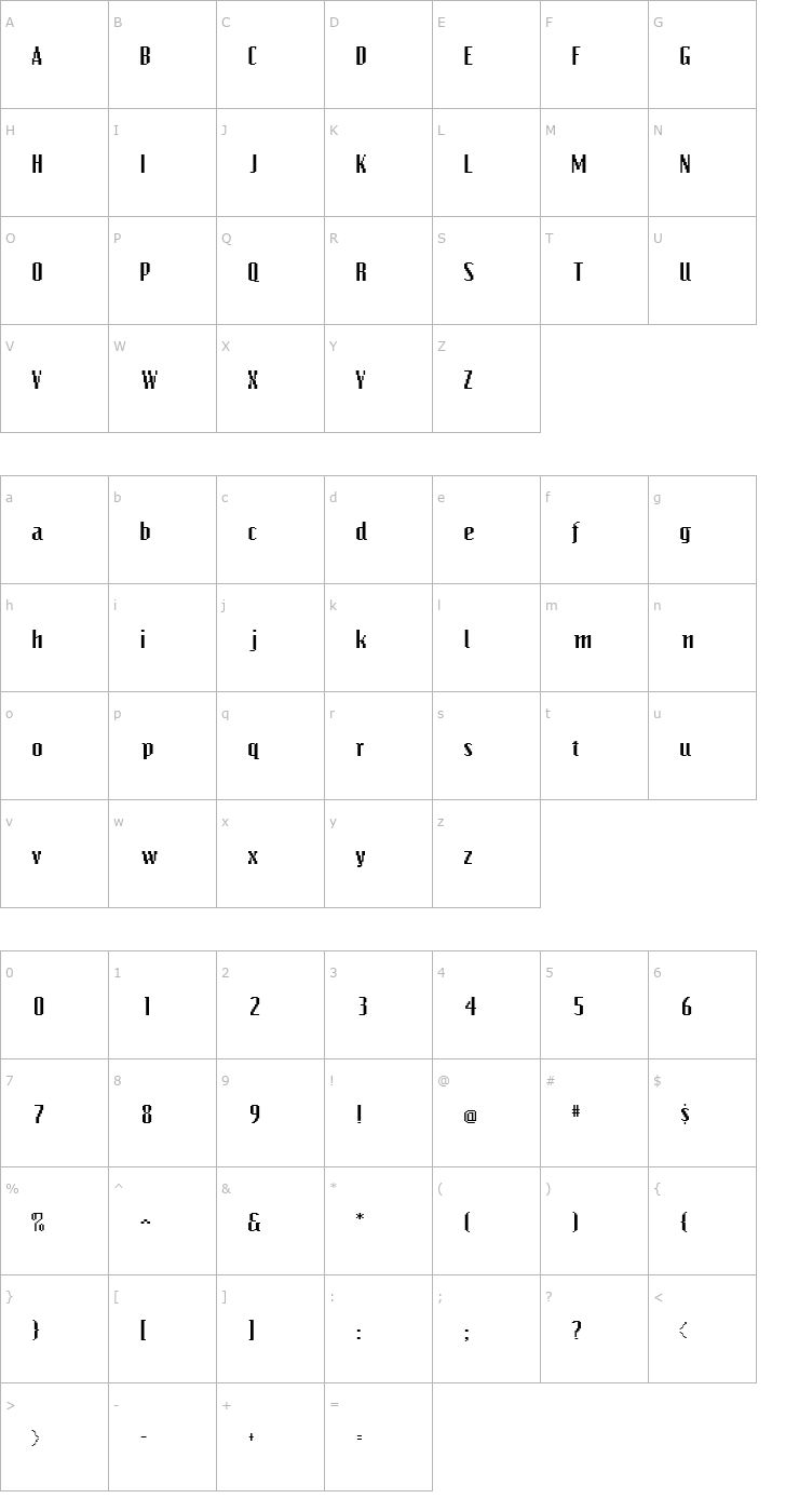 Character Map BitsExtended Font