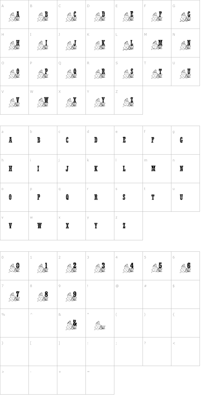 Character Map BJF Mermaid Font