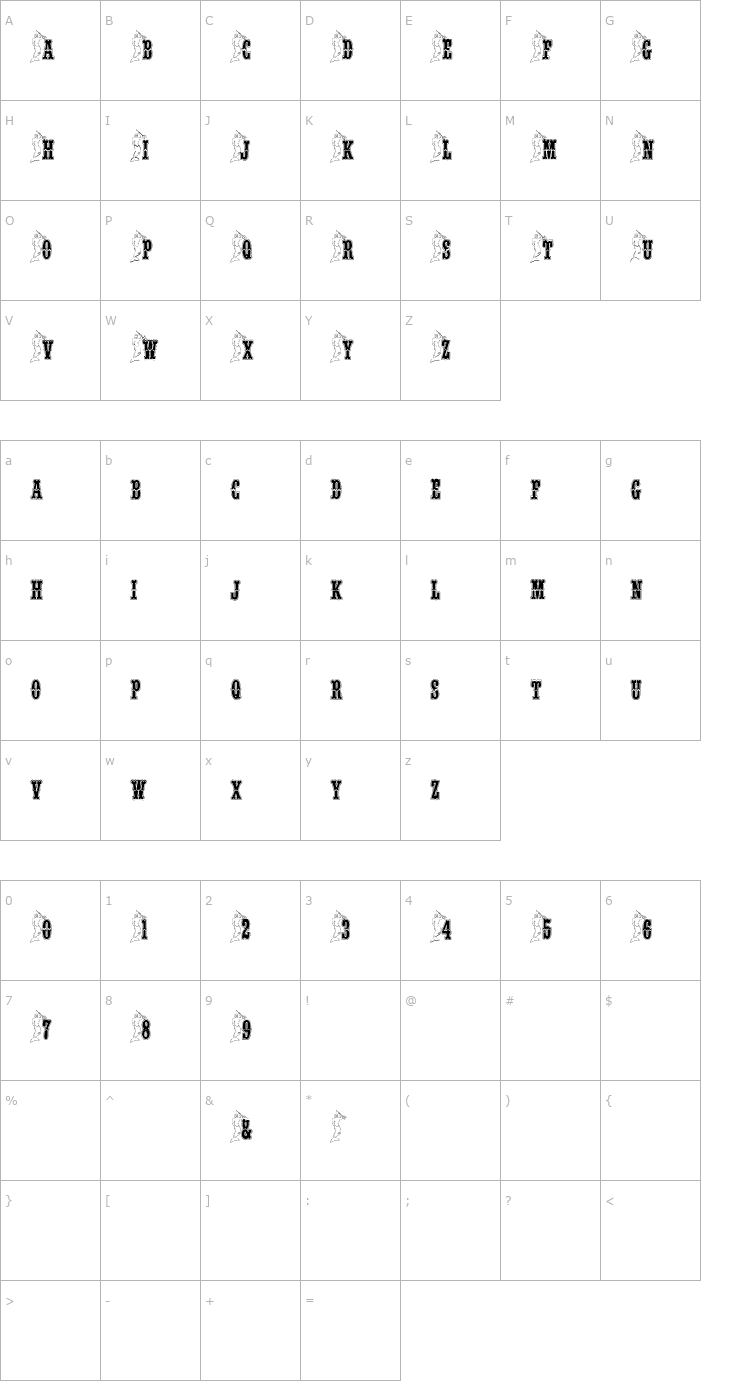 Character Map BJF Merman Font