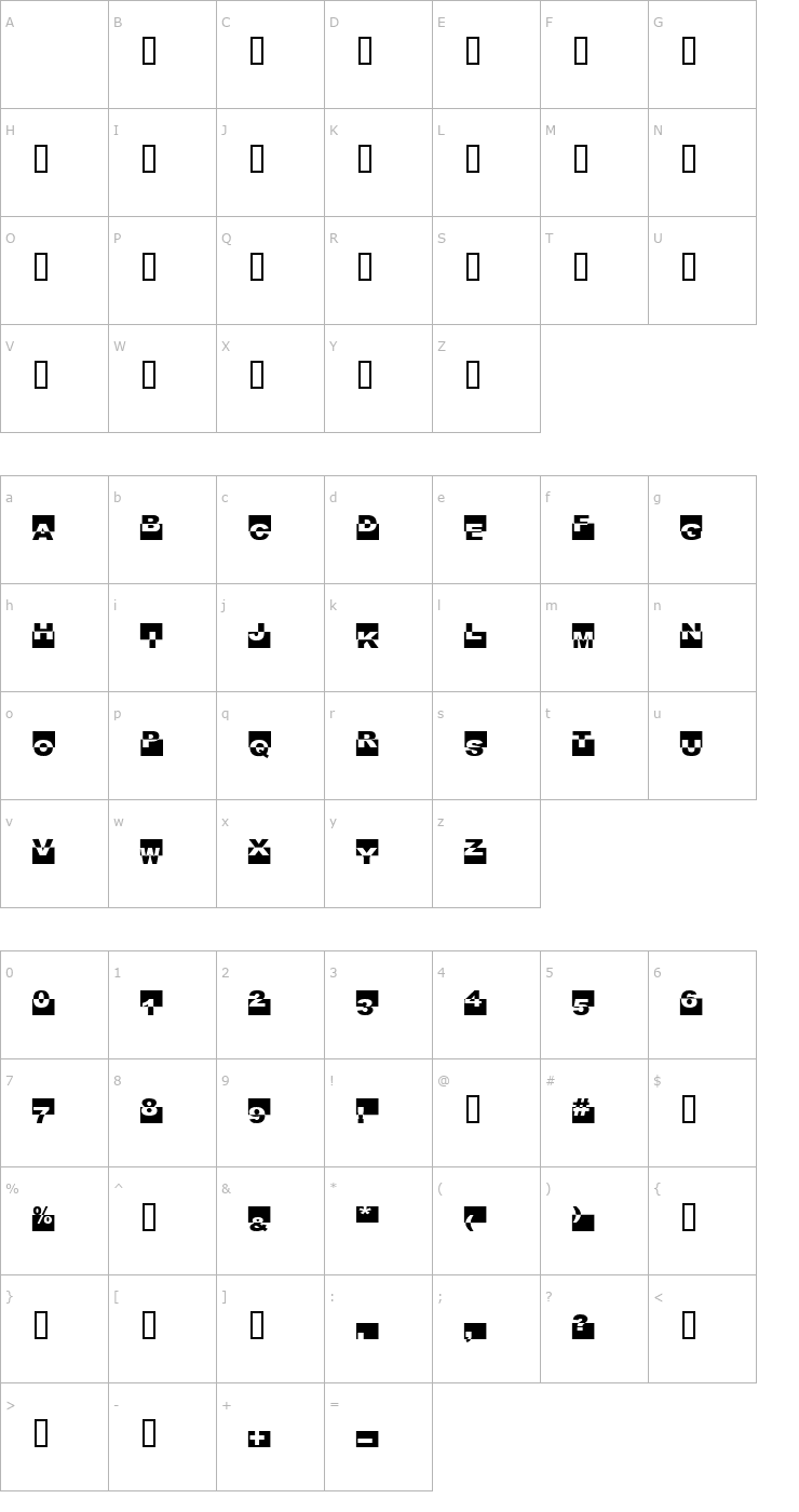 Character Map Black Box Font