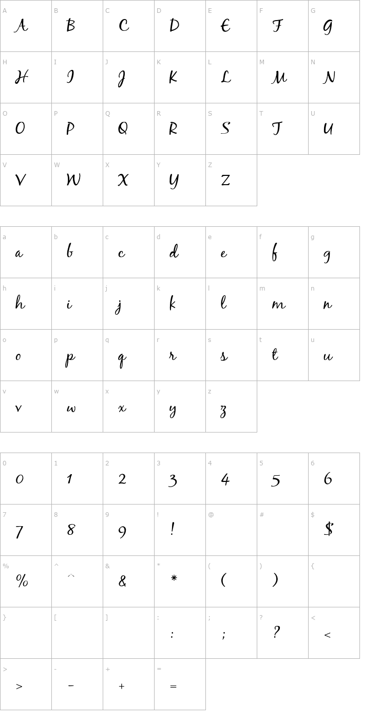 Character Map Black Jack Font