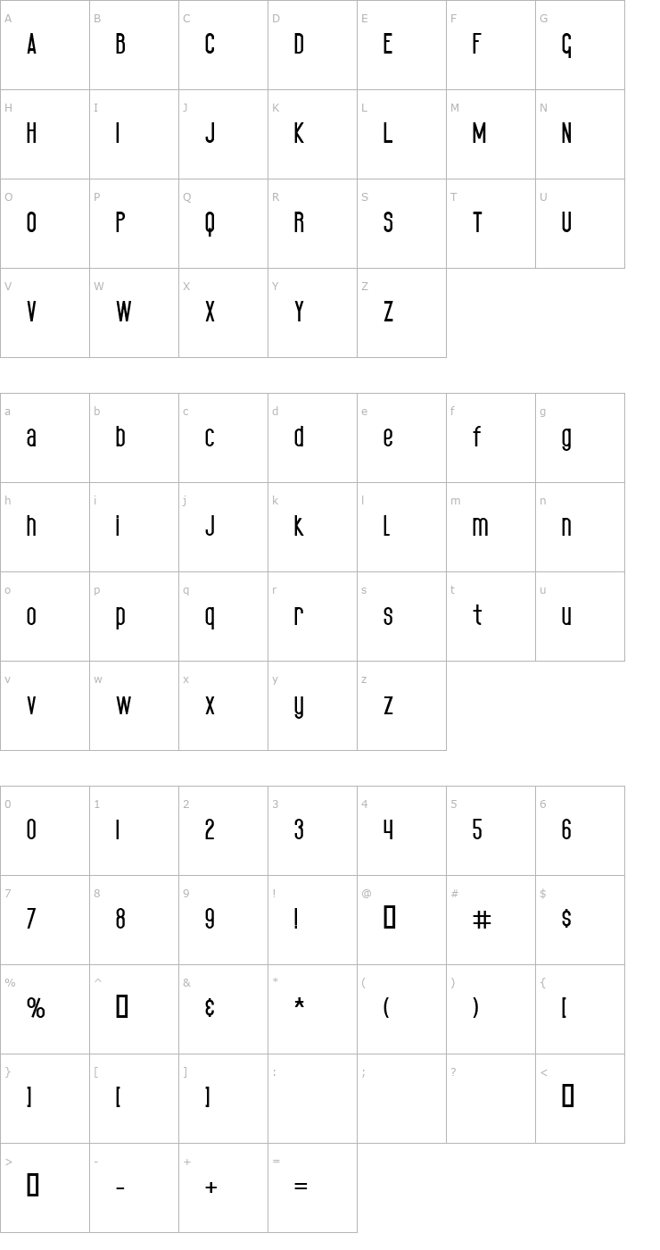 Character Map Black Spoon Font