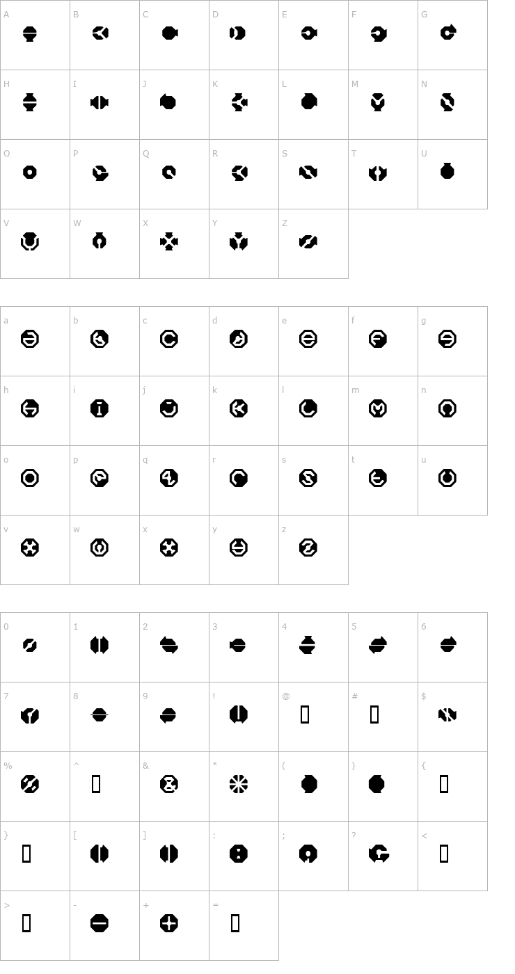 Character Map BlackFlag Font