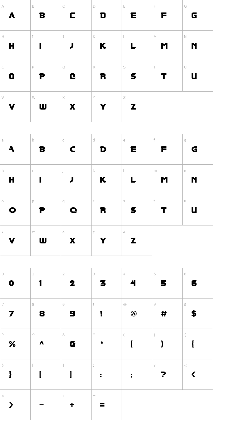 Character Map Blade Font