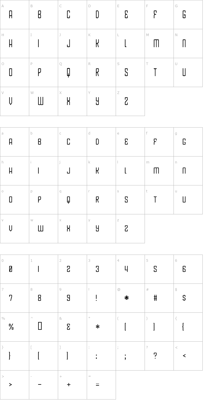 Character Map BlamDude BB Font