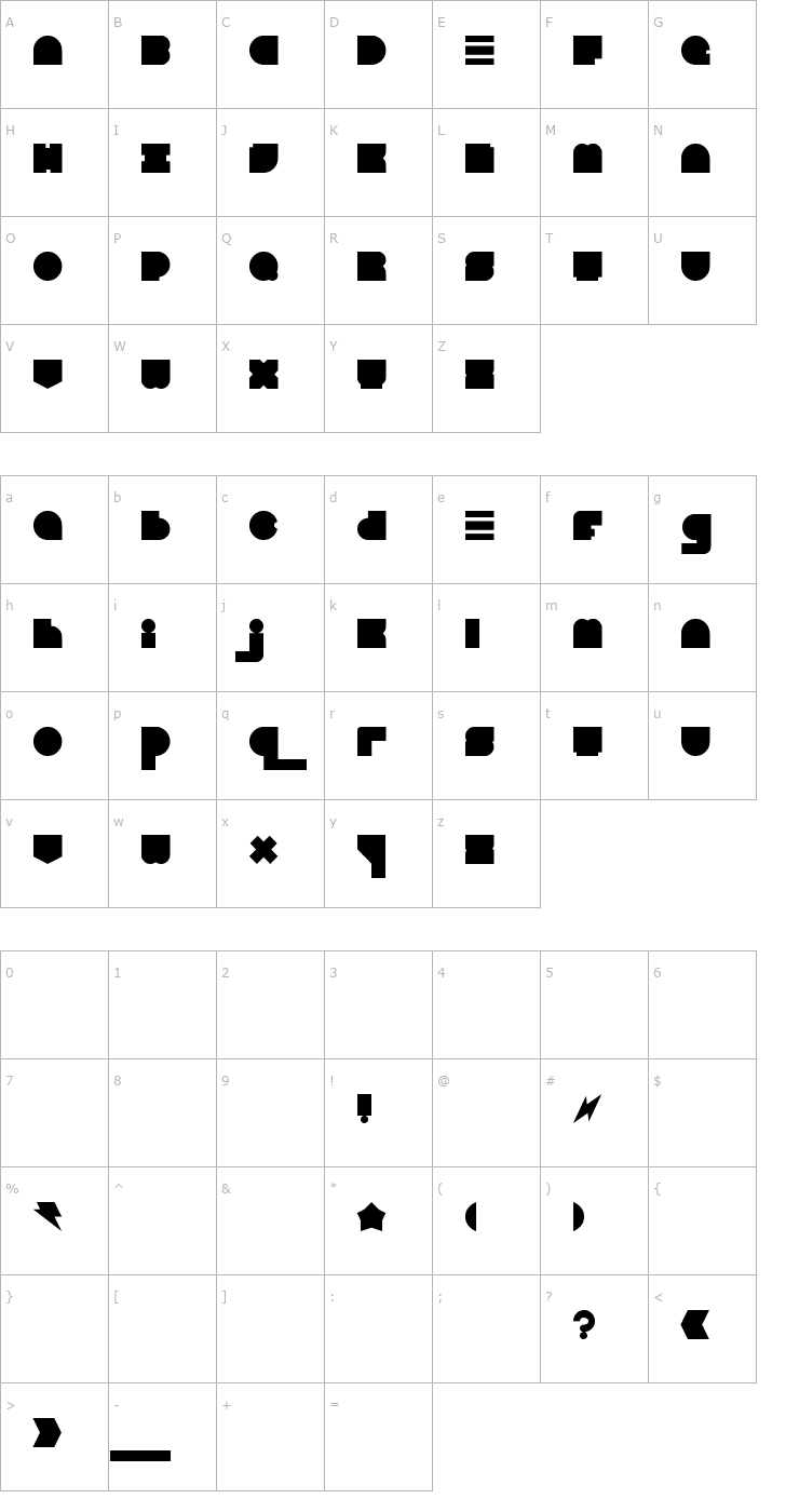 Character Map Blast Beat Font