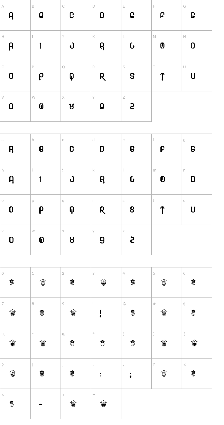 Character Map Blee Font