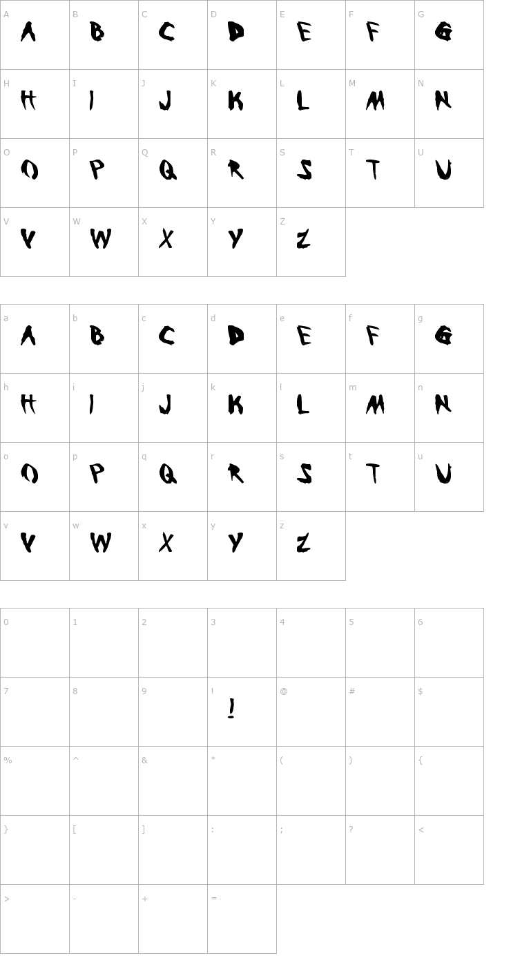 Character Map Bleeding Trough Font