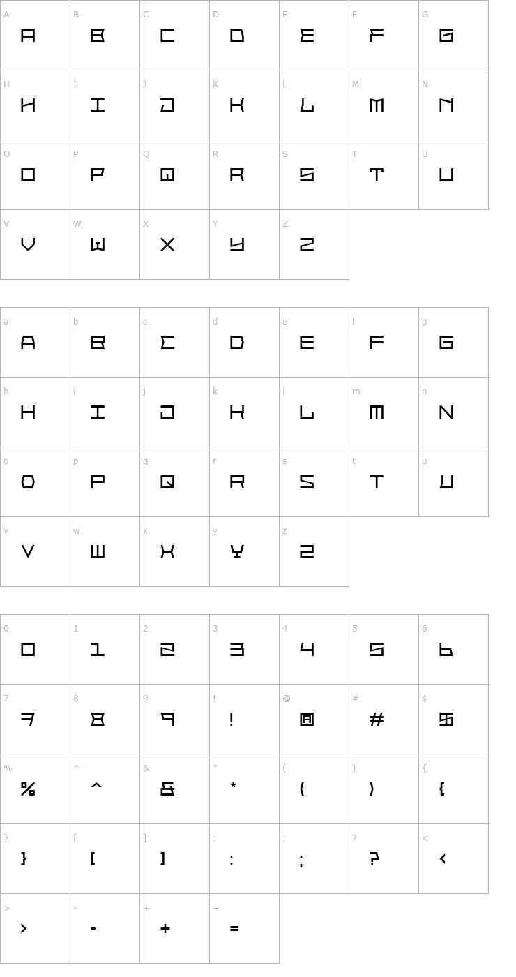 Character Map Block Face Font