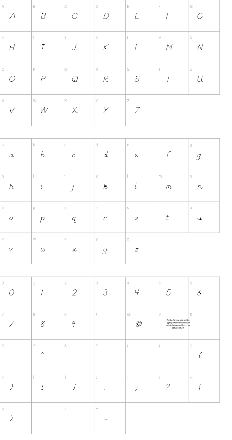 Character Map Block Letters Tryout Font