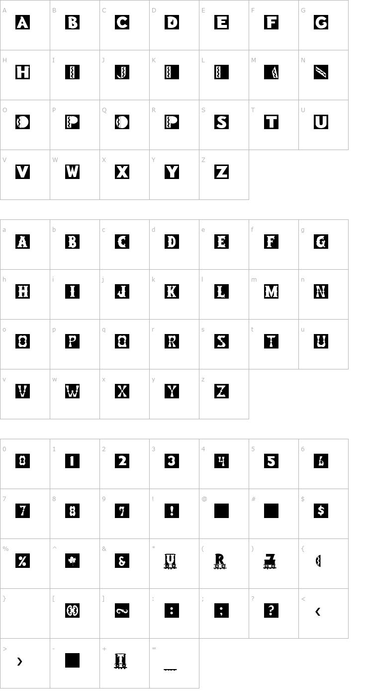 Character Map Blockboys Font