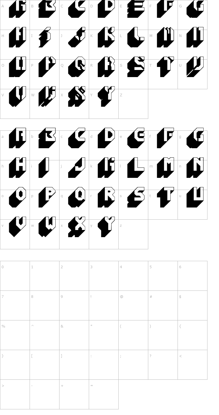 Character Map Blockbuster Font