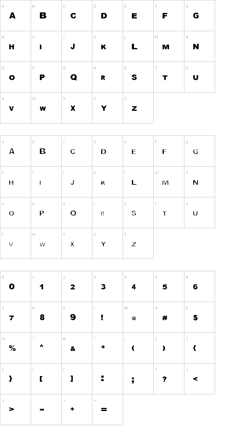 Character Map Blockquote Font