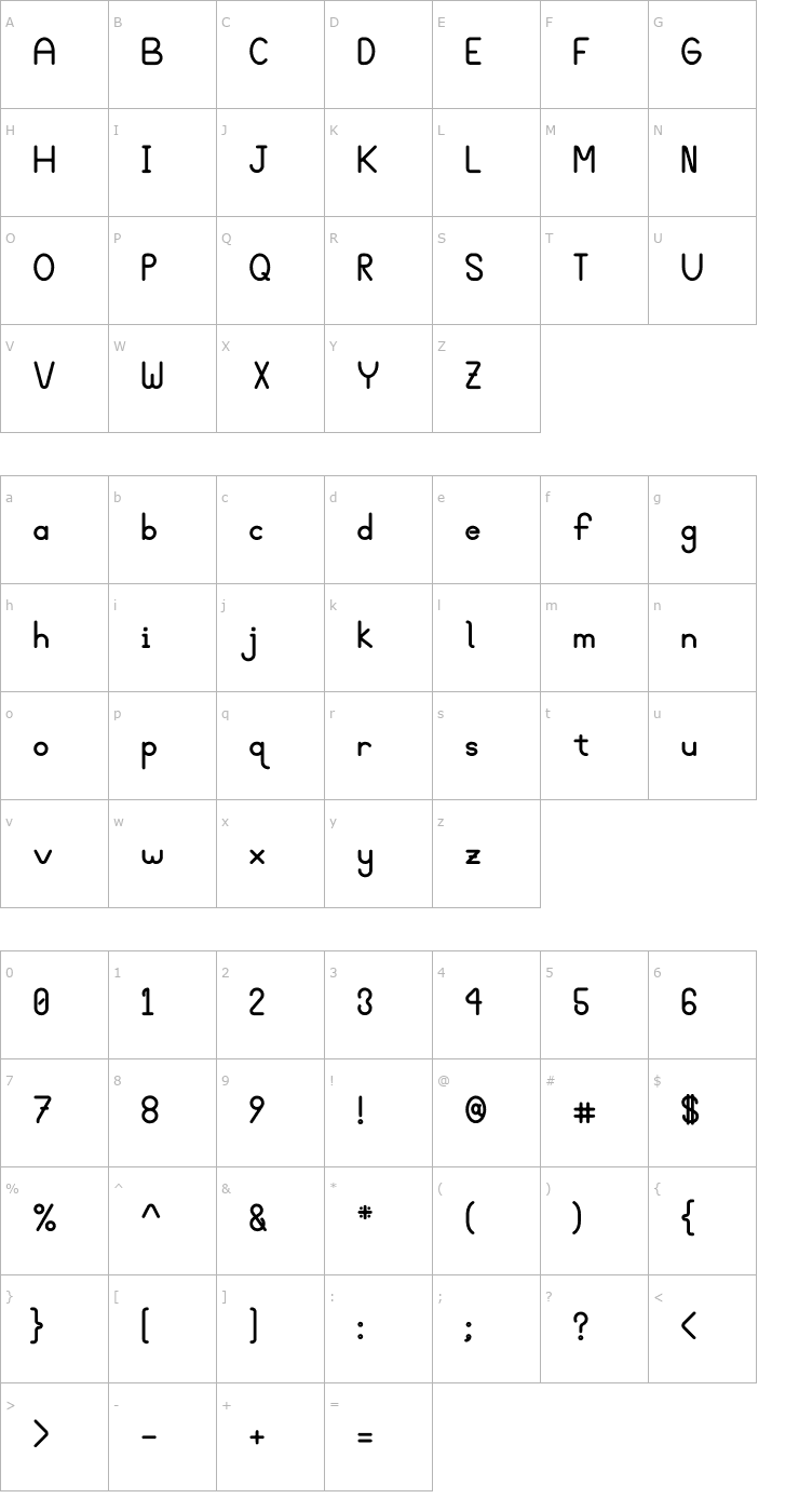 Character Map Blooming Grove Bold Font