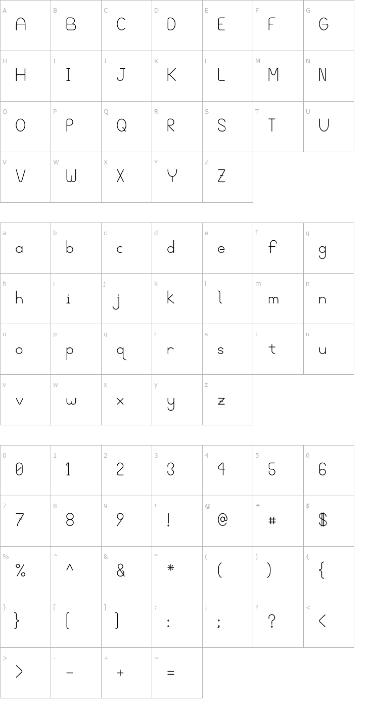 Character Map Blooming Grove Font