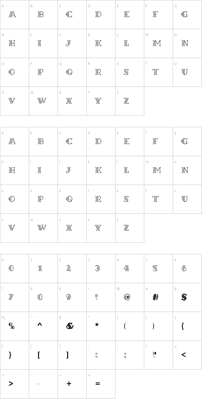 Character Map BLT Font