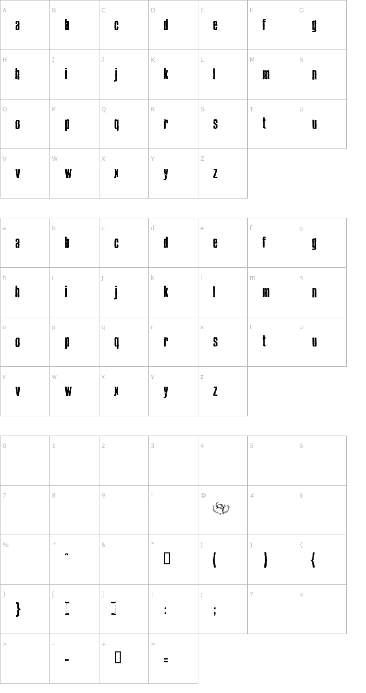 Character Map BlueCake Font