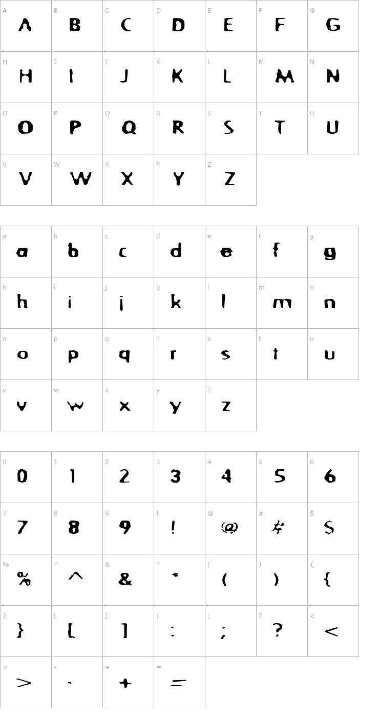 Character Map BlurrdWide Font
