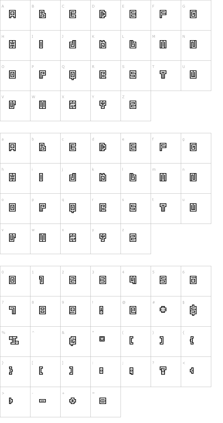 Character Map BM spiral Cap Cyr Font