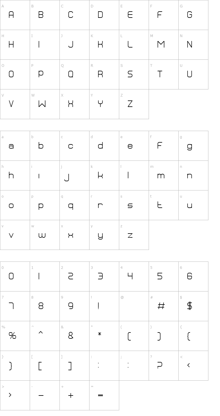 Character Map BN Dragon Font