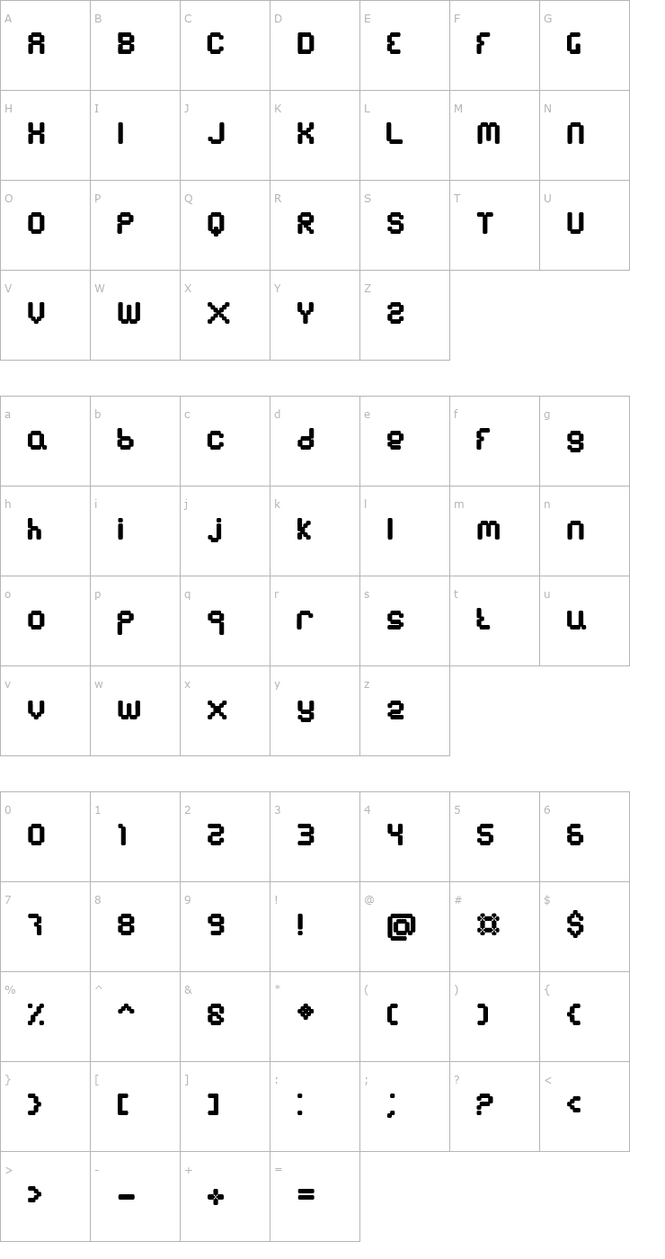 Character Map BN Emulator Font
