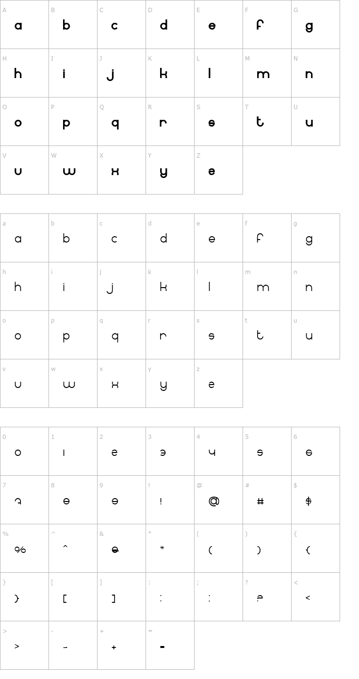 Character Map BN Internet Font