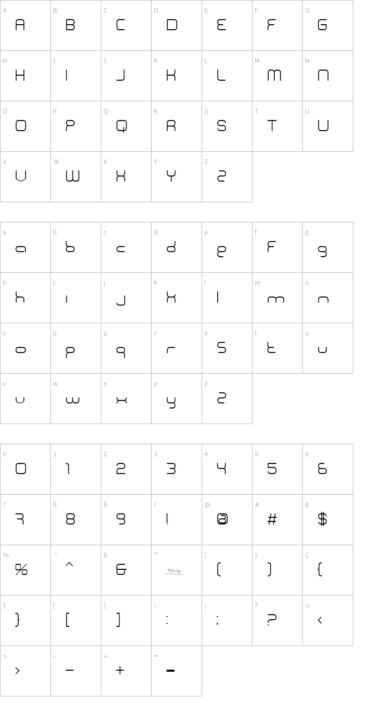 Character Map BN Police Font