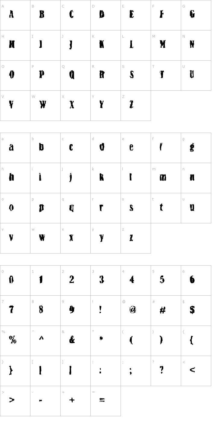 Character Map BN-Yiftach Font